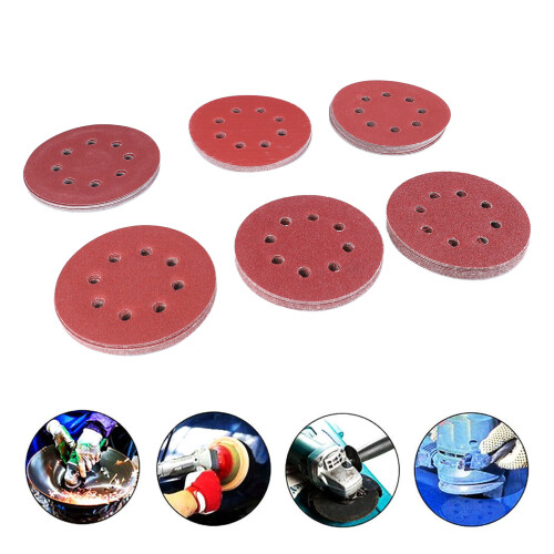 60Pcs Sanding Disc 5in 8-Hole Aluminum Oxide