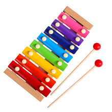 Colorful 8 Tones Xylophone 23.5x12 cm 2 Mallets