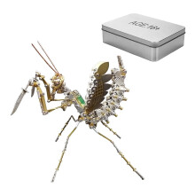 3D Metal Puzzle Mechanical Model Kit 350+Piece DIY Steampunk Mantis Sculpture for Adults Gift