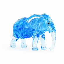 3D Crystal Elephant Puzzle Blue, Engaging Clear Crystal Design Brainteaser Gift for Adults Teens