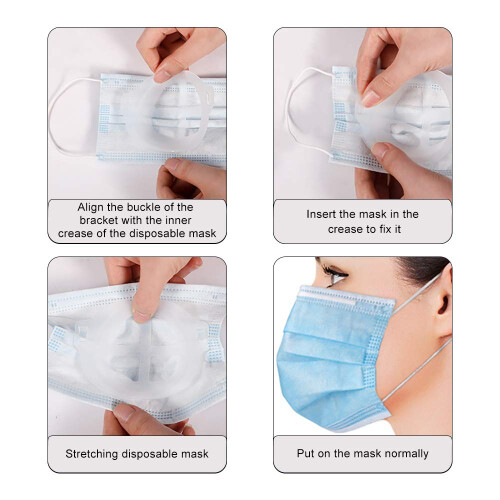 3D Mask Bracket 5 Pack Face Mask Inner Support Frame for Comfortable Breathing and Lipstick Protection 1
