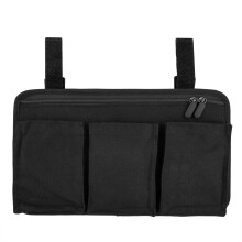 Wheelchair Side Bag with Adjustable Straps, DoubleSided Armrest Organizer for Walker and Mobility Scooter (Black)