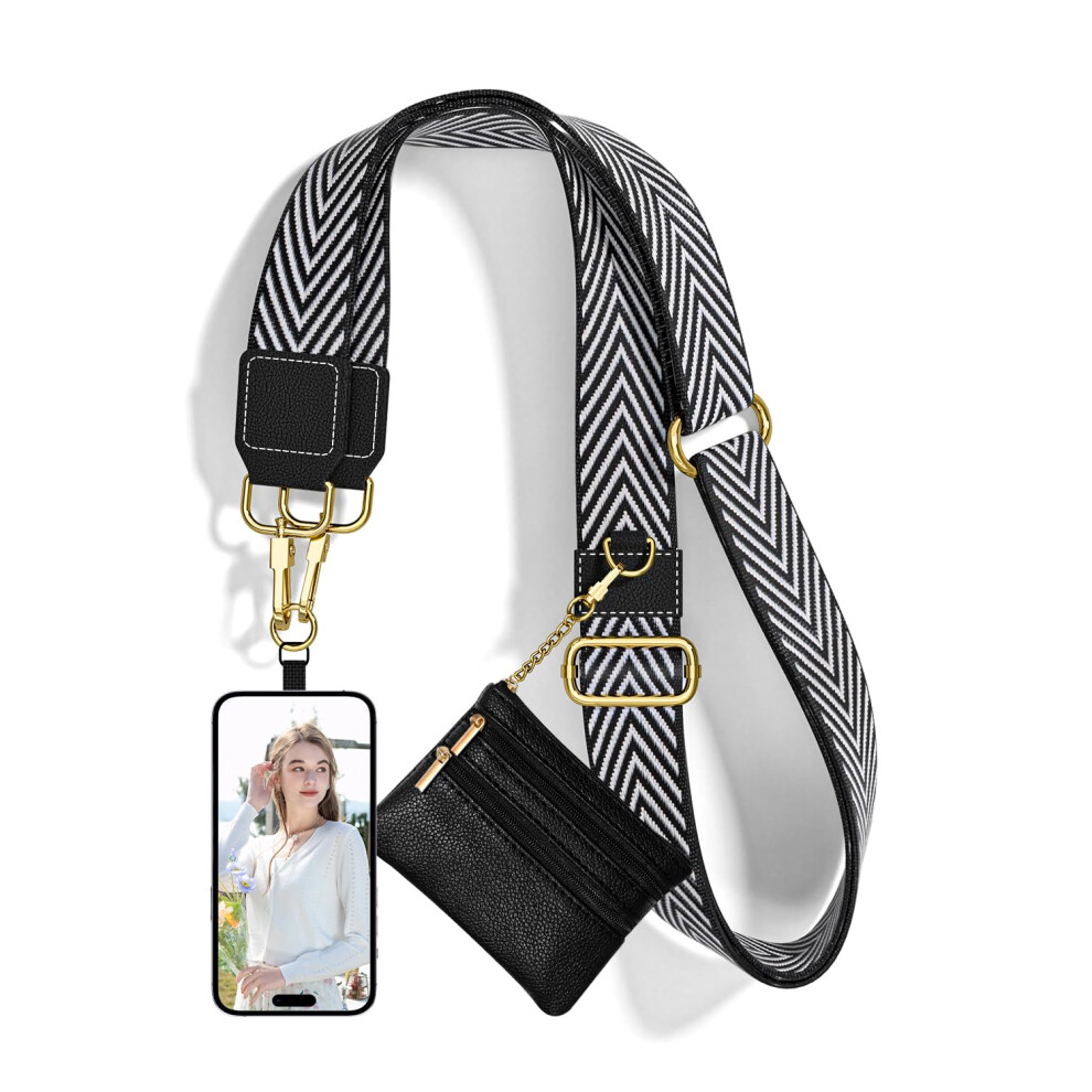 Adjustable Crossbody Phone Strap With Wallet For Women, Hands Lanyard With Zippered Pouch 9771547878896