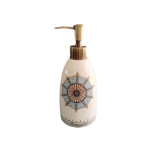White Ceramic Soap Dispenser with Brushed Metal Pump, Large Capacity Refillable Lotion Bottle
