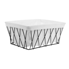 Wire Storage Baskets with Removable Fabric Liners, Durable Metal Frame for Bathroom and Kitchen Use