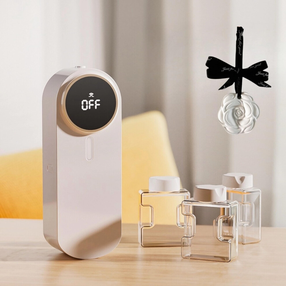 Programmable Automatic Air Freshener Dispenser with LED Display, Rechargeable, Wall Mount or Standing, White-image-OPC-PT5KF2B-NEW