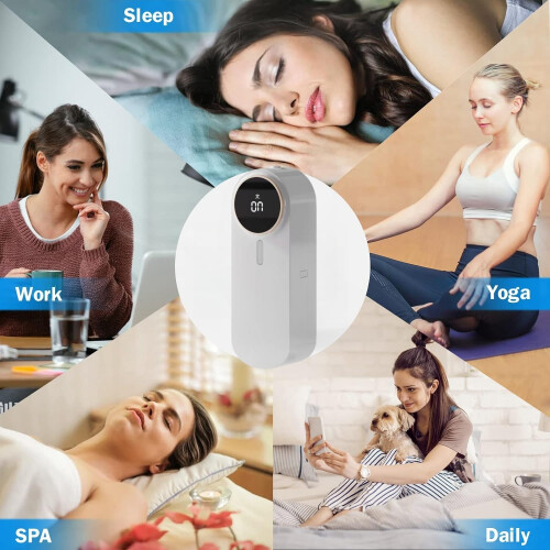 Programmable Automatic Air Freshener Dispenser with LED Display, Rechargeable, Wall Mount or Standing, White 2