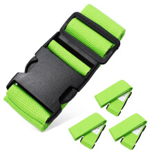 4pcs Adjustable Luggage Strap Set with Quick‑Release Buckle, Fluorescent Color Suitcase Belt for Travel