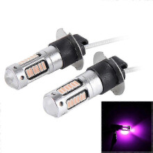 (Pink Light) 2 PCS H3 10W 30 SMD-4014 LEDs Car Fog Light, DC 12V - KM