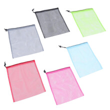 6pcs Breathable Mesh Drawstring Bags for Gym Travel and Camping Lightweight Storage Pouches