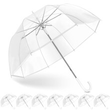 8 Pack Clear Bubble Umbrella Wedding Set, Windproof Transparent Dome Design for Bride Photography