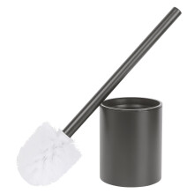 Stainless Steel Toilet Brush with Wall Mounted Holder, 360 Brush Head, Compact Space Saving Design
