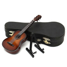 (Classical Guitar, Coffee) Ornamental Miniature Replica Guitars Mini Classical Guitar/electric Guitar Model Holiday Ornament - KM
