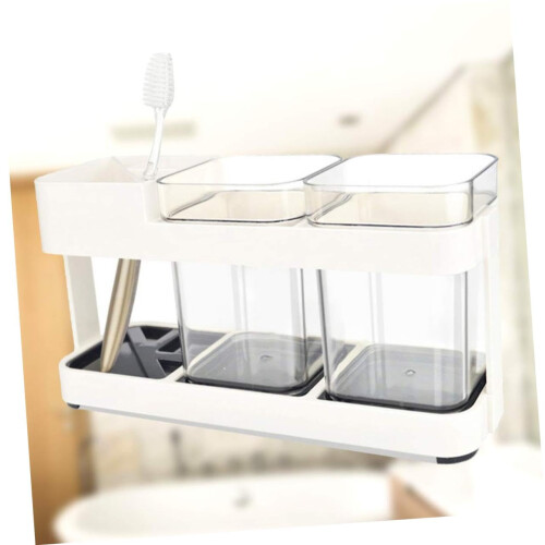Detachable Toothbrush Holder Set with Toothpaste Cup, Compact Bathroom Organizer for Multi Storage 1