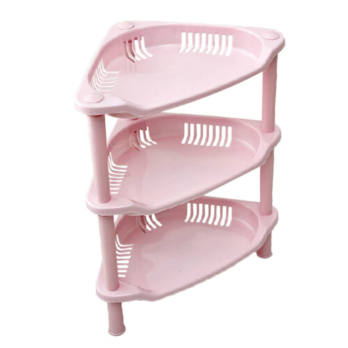 Corner Storage Rack 3 Layer Triangular Shelf Organizer for Kitchen Bathroom Space Saving Waterproof