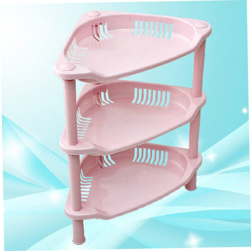 Corner Storage Rack 3 Layer Triangular Shelf Organizer for Kitchen Bathroom Space Saving Waterproof 1