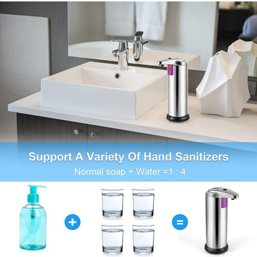 Automatic Stainless Steel Soap Dispenser with Touch Infrared Sensor for Bathroom and Kitchen 2