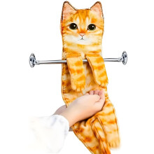 Cute Orange Cat Hand Towels, Super Absorbent Soft Hanging Towels for Bathroom Kitchen Decor Gift