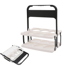 Black Folding Beer Bottle Holder 6Bottle Carrier Rack with Ergonomic Handle for Milk and Beverage Storage