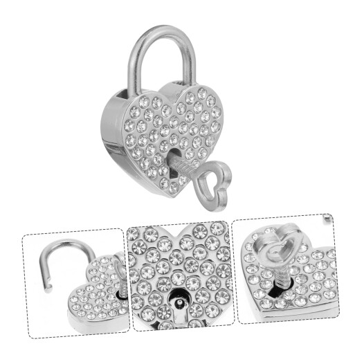 Heart Shaped Padlock Rust Resistant Metal Love Lock for Couples Decorative Compact Gift Use 2