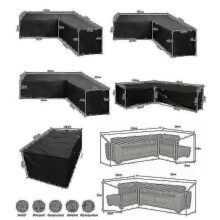 (210*270*90cm) 12 Size L Shape All-purpose Covers Waterproof Rattan Corner Furniture Cover Garden Patio Outdoor Sofa Protector - KM