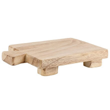 Small Wood Soap Dish with Handle Keeps Soap Dry for Bathroom Sink or Shower Shelf