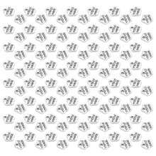 (ancient silver) 200Pcs Flower Pattern Letter Pendants Flower Shaped Letter Pendant Collection for Customized Jewelry Designs bright silver