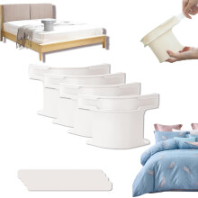 Adjustable Sheet Straps 4 Pack with Secure 360 Grip, AntiSlip Bed Sheet Holders for All Mattress Sizes Home and Hotel Use (White)
