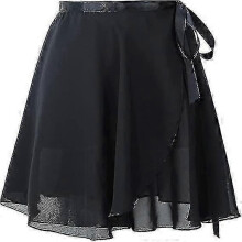(xl, black) Girls Chiffon Wrap Skirt Ballet Skirt Sheer Dance Skirt