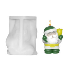 (the bell) Exquisite Aromatherapys Candle Mold Christmas Santas Silicone Mold Gypsum Ornaments Mold Candle Maing Fondant Mold