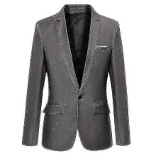 (XL, Gray) Wedding blazer for men - premium groom tuxedo jacket