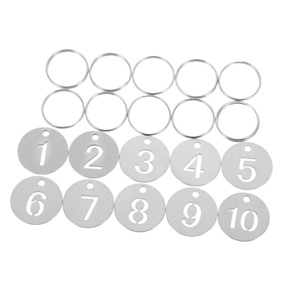 10Pcs Stainless Steel Numbered Key Tags For Keys And Lockers, Durable Sequential Id Tags 9330225355526