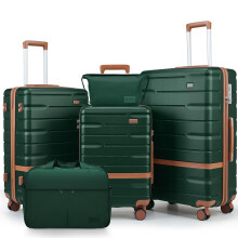 3 Piece Hardside Luggage Sets with TSA Lock, 360 Spinner Wheels, Lightweight & Durable (Dark Green)