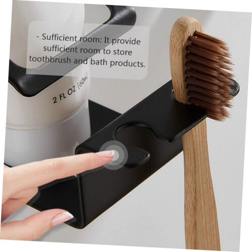 Stainless Steel Toothbrush Holder Rustproof Wall Mounted No Drill Bathroom Organizer for Toothpaste 2