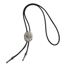 (oval) Western Cowboy Bolo Tie Flower Necktie Necklace Costume for Sweater American Bolo Tie Western Jewelry