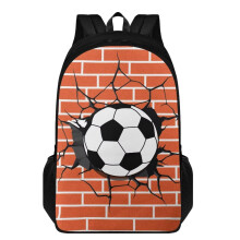 Kids Backpack with 3D Soccer Print, Lightweight Waterproof Girls School Backpack with Laptop Compartment