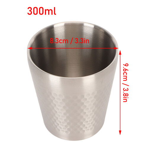 2pcs 304 Stainless Steel Pint Cup 260ml/300ml 1