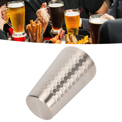 2pcs 450ML Double-Wall Hammered Cup, 8.5x13.6cm