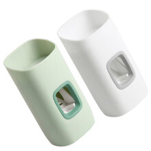 2pcs Automatic Wall Mounted Toothpaste Dispenser Set, Easy Press Squeezer for Kids and Bathroom Organizer