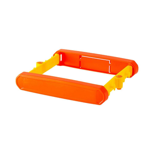 (orange) Foldable Trash Holder. Wall Mounted Garbage Bag Rack. Convenient Kitchen Organizer