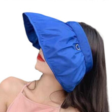 (Sky Blue) Women Summer for Sun Hat Pleated Brim Semi-closed Loop Empty Top Cap Sunlight for Protection for Golf Tennis Training Pink