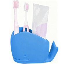 Silicone Toothbrush Holder Cute Whale Design for Kids Bathroom Storage Box Blue Childfriendly