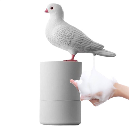 Automatic Foaming Soap Dispenser with Touchless Smart Sensor, Funny Bird Design, White Rechargeable Model