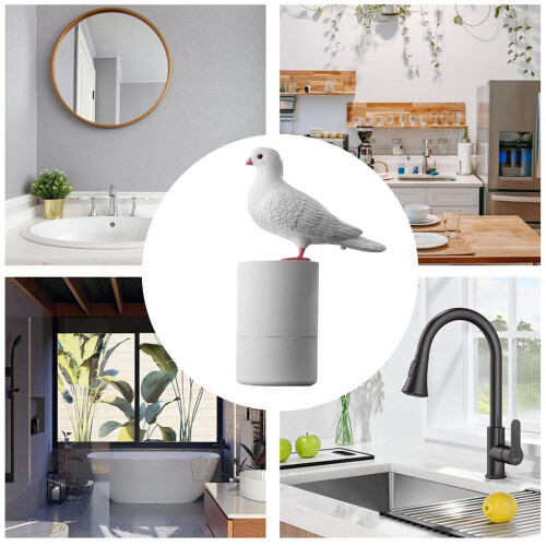 Automatic Foaming Soap Dispenser with Touchless Smart Sensor, Funny Bird Design, White Rechargeable Model 2