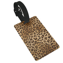 PVC Luggage Tags TSA Approved Cute Leopard Suitcase Tags with Privacy Protection and Secure Strap
