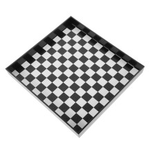 Checkerboard Perfume Tray Leather Vanity Organizer for Clear Countertop Makeup Storage