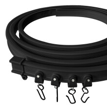 Flexible Bendable Ceiling Curtain Track 5 Meter Black Rail System for Curved Shower or RV Curtains