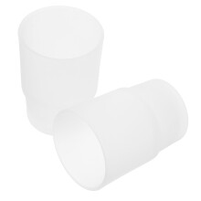 2 Pack Transparent Glass Toothbrush Holder Set with Dual Purpose Design for Bathroom Rinsing and Storage