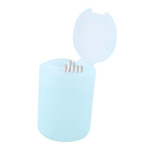 Cotton Swab Holder Bathroom Organizer Green Plastic Storage Box Easy Clean Compact Vanity Container