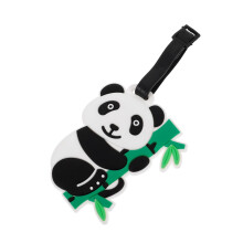 Cute Panda Luggage Tag for Suitcase Durable PVC Travel Accessories Unique Identifier for Kids and Adults